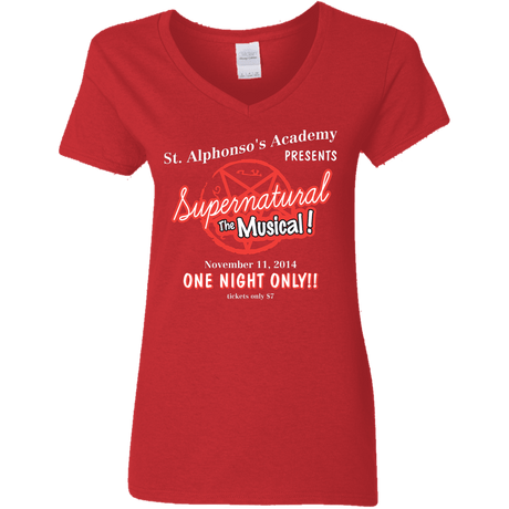 T-Shirts Red / S SPN The Musical Women's V-Neck T-Shirt