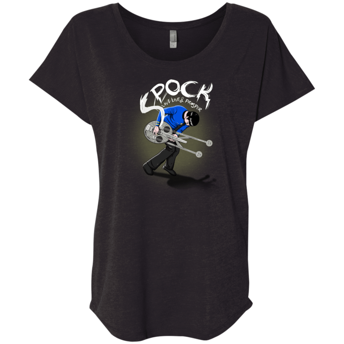 T-Shirts Vintage Black / X-Small Spock Pilgrim Triblend Dolman Sleeve