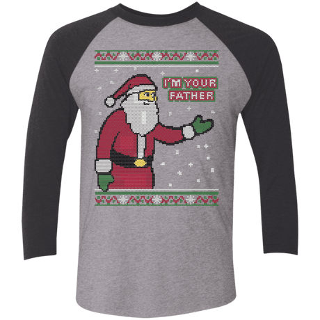 T-Shirts Premium Heather/ Vintage Black / X-Small Spoiler Christmas Sweater Men's Triblend 3/4 Sleeve
