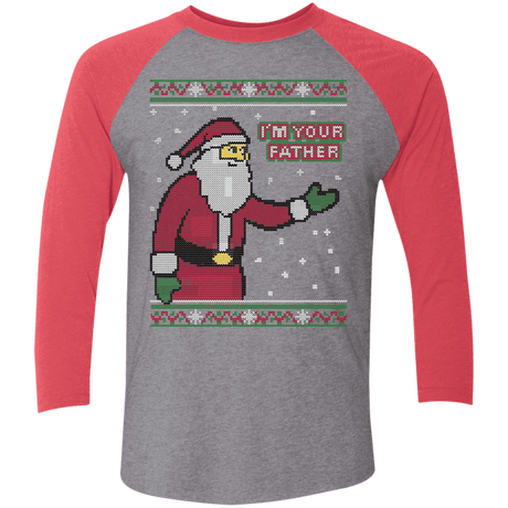 T-Shirts Premium Heather/ Vintage Red / X-Small Spoiler Christmas Sweater Men's Triblend 3/4 Sleeve