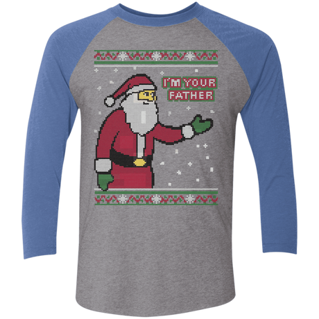 T-Shirts Premium Heather/ Vintage Royal / X-Small Spoiler Christmas Sweater Men's Triblend 3/4 Sleeve