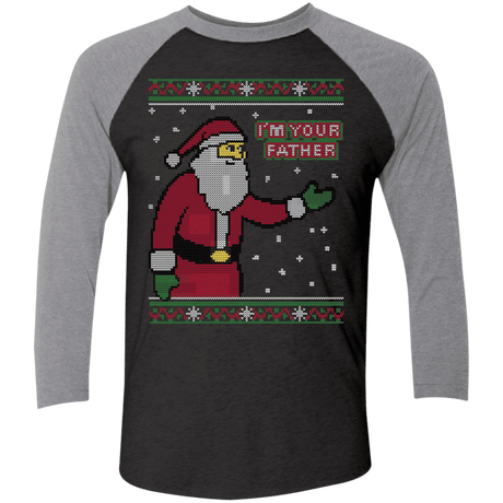 T-Shirts Vintage Black/Premium Heather / X-Small Spoiler Christmas Sweater Men's Triblend 3/4 Sleeve