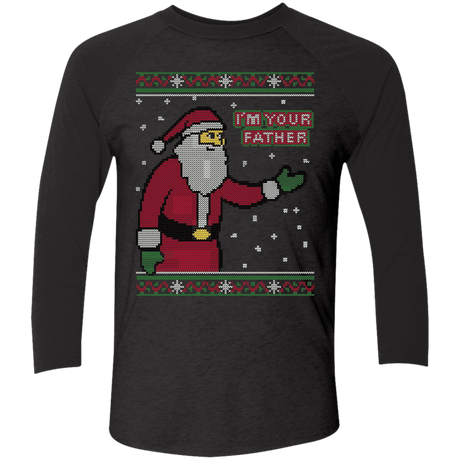 T-Shirts Vintage Black/Vintage Black / X-Small Spoiler Christmas Sweater Men's Triblend 3/4 Sleeve