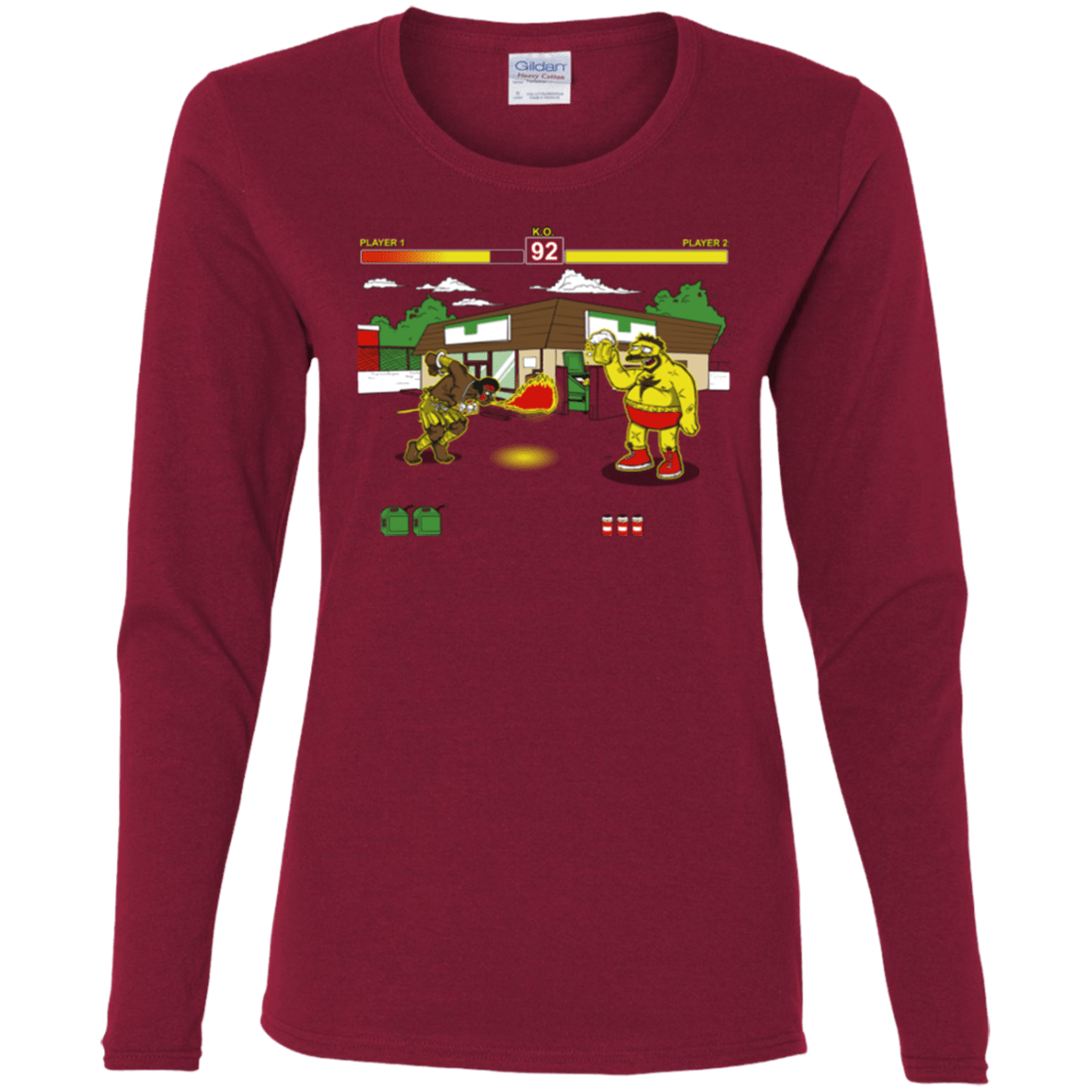 T-Shirts Cardinal / S Springfield Fighter Women's Long Sleeve T-Shirt