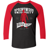 T-Shirts Vintage Black/Vintage Red / X-Small Springwood University Men's Triblend 3/4 Sleeve