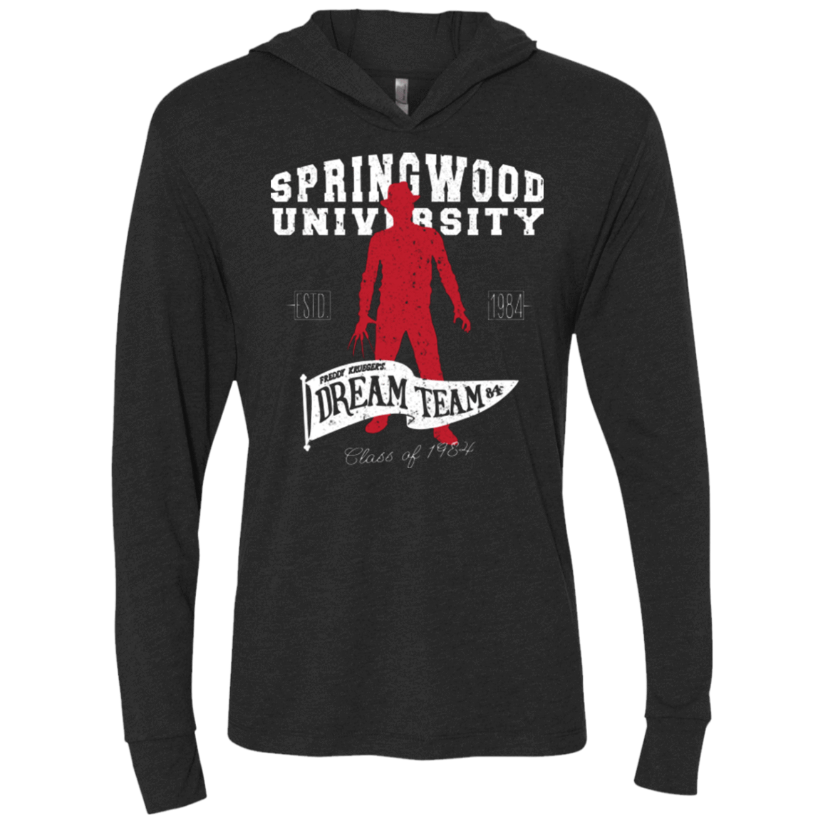 T-Shirts Vintage Black / X-Small Springwood University Triblend Long Sleeve Hoodie Tee
