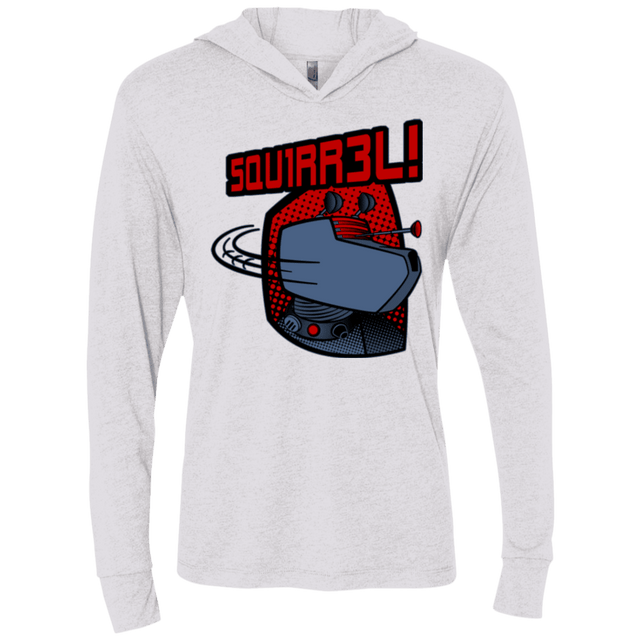T-Shirts Heather White / X-Small Squirrel Triblend Long Sleeve Hoodie Tee