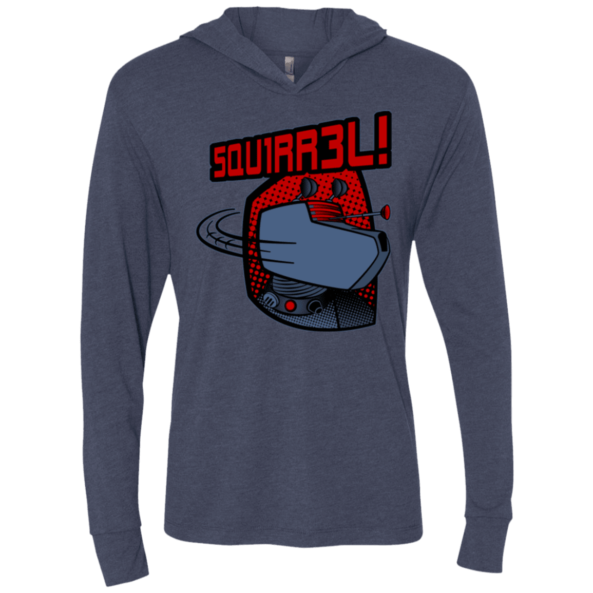 T-Shirts Vintage Navy / X-Small Squirrel Triblend Long Sleeve Hoodie Tee