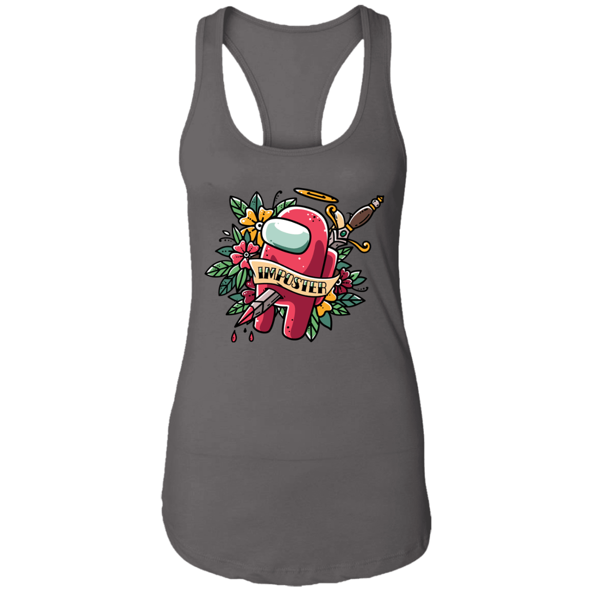 T-Shirts Dark Grey / X-Small SS Tattoo Ladies Ideal Racerback Tank