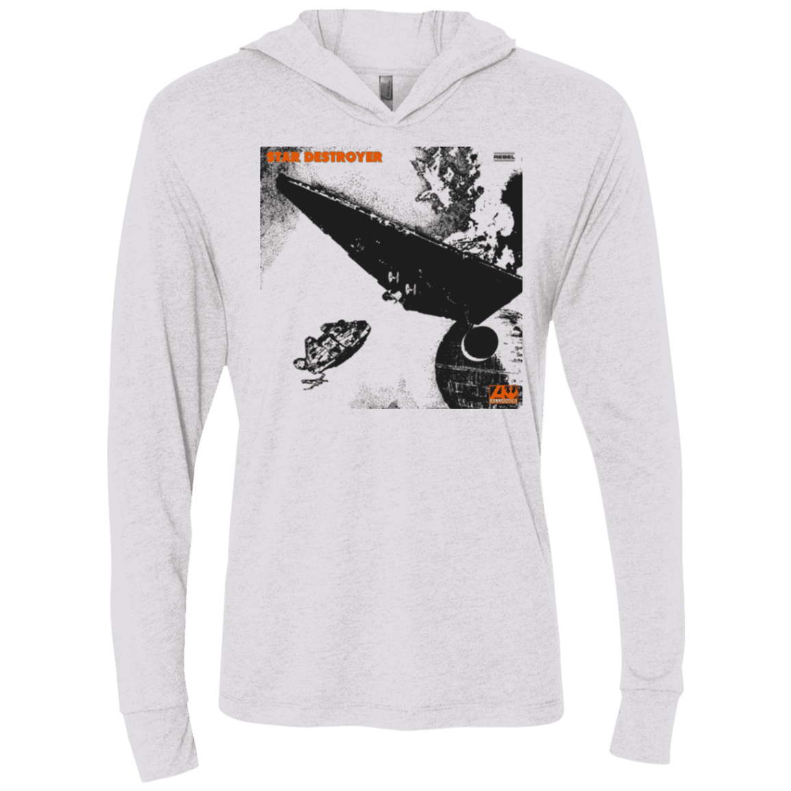 T-Shirts Heather White / X-Small Star Destroyer Triblend Long Sleeve Hoodie Tee