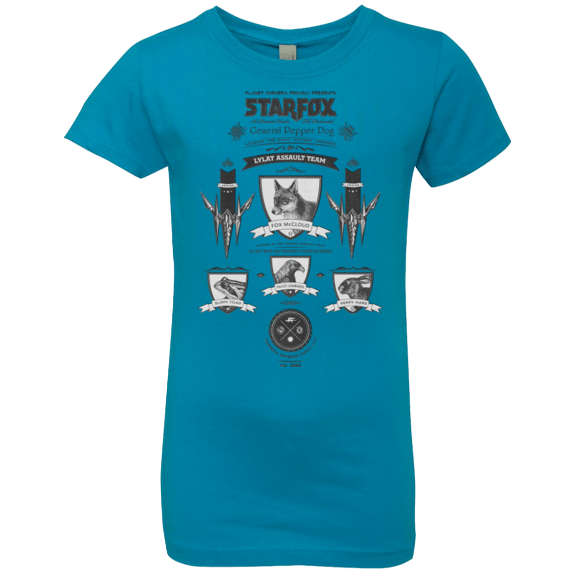 T-Shirts Turquoise / YXS Star Fox Vintage Girls Premium T-Shirt