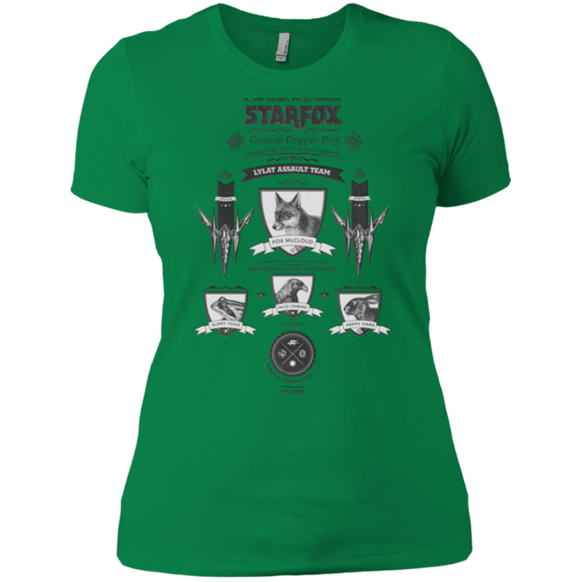 T-Shirts Kelly Green / X-Small Star Fox Vintage Women's Premium T-Shirt