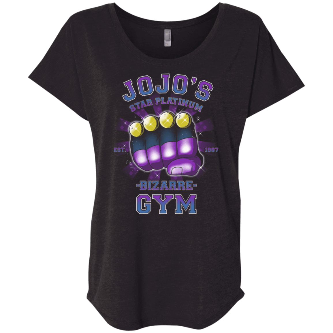 T-Shirts Vintage Black / X-Small Star Platinum Gym Triblend Dolman Sleeve