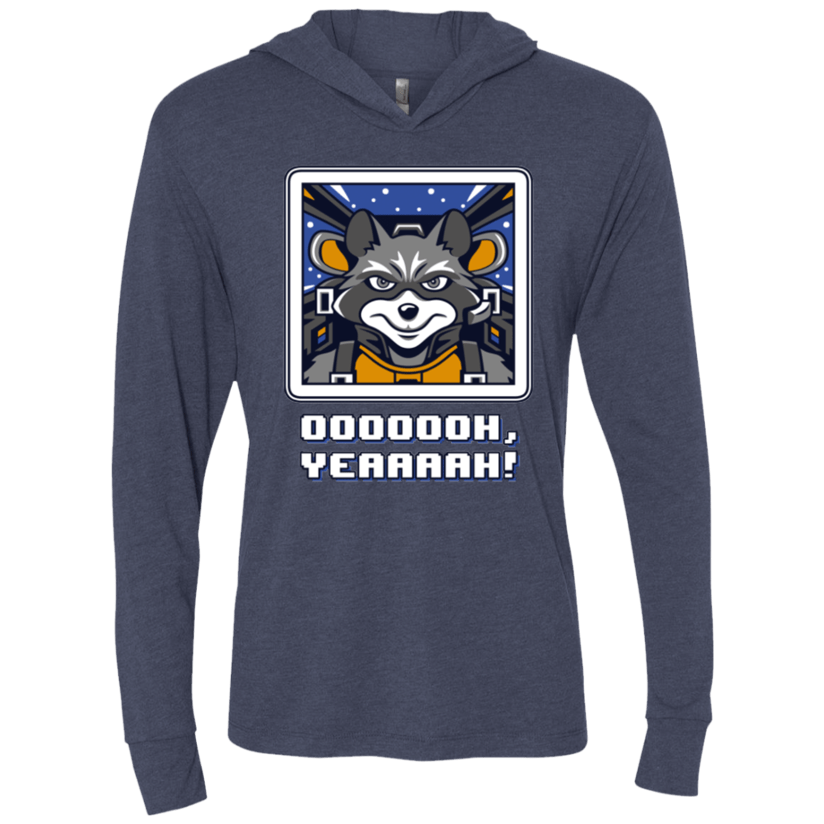 T-Shirts Vintage Navy / X-Small Star Raccoon Triblend Long Sleeve Hoodie Tee