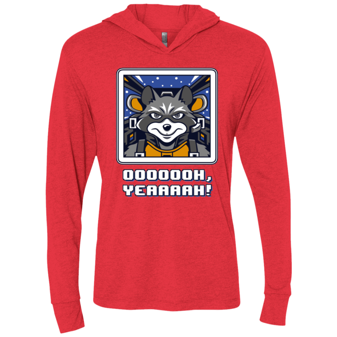 T-Shirts Vintage Red / X-Small Star Raccoon Triblend Long Sleeve Hoodie Tee