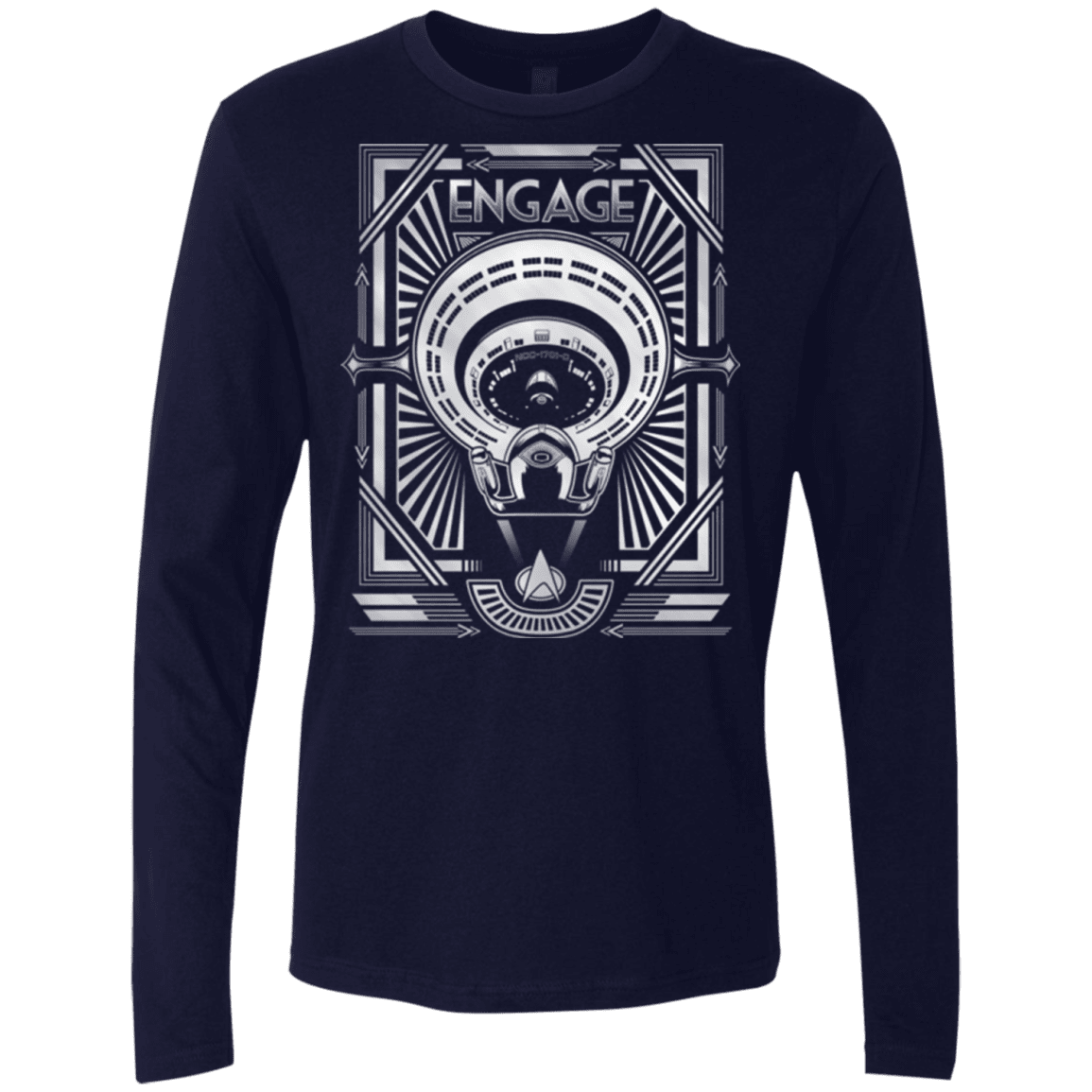 T-Shirts Midnight Navy / Small Star Trek Engage Men's Premium Long Sleeve