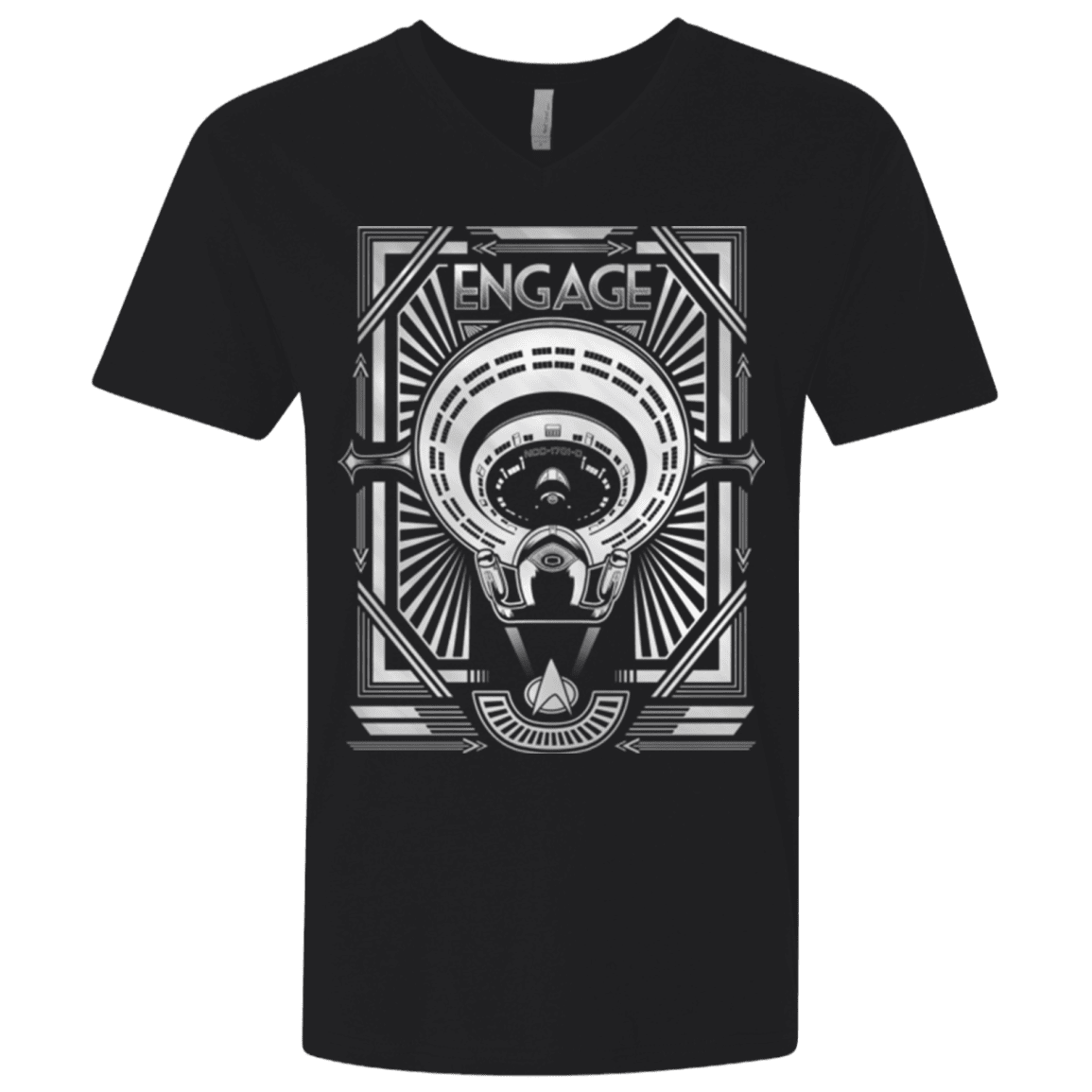 T-Shirts Black / X-Small Star Trek Engage Men's Premium V-Neck