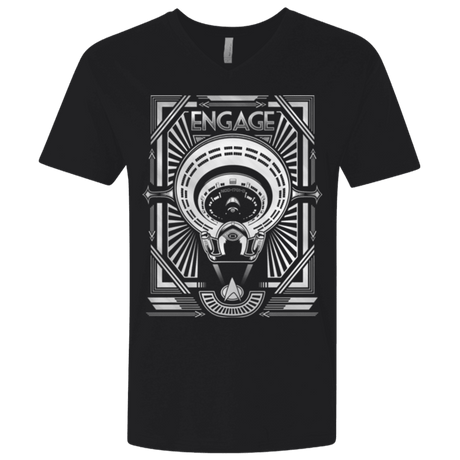 T-Shirts Black / X-Small Star Trek Engage Men's Premium V-Neck