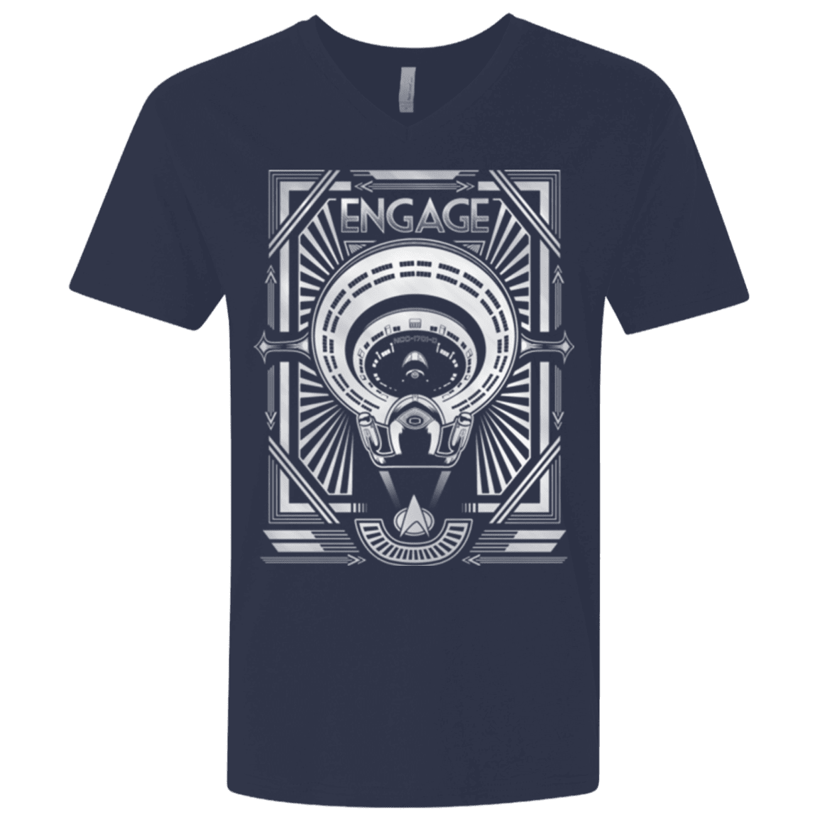 T-Shirts Midnight Navy / X-Small Star Trek Engage Men's Premium V-Neck
