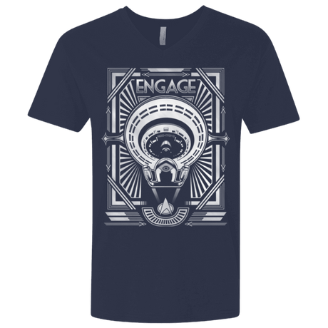 T-Shirts Midnight Navy / X-Small Star Trek Engage Men's Premium V-Neck