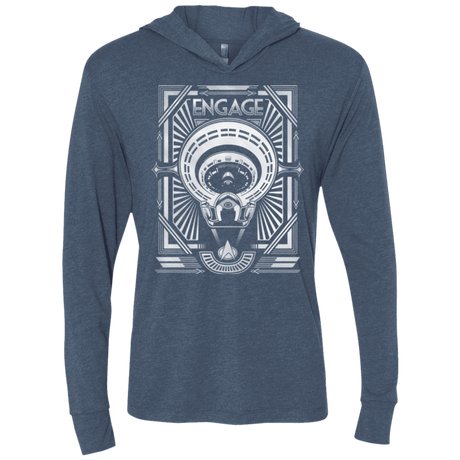 T-Shirts Indigo / X-Small Star Trek Engage Triblend Long Sleeve Hoodie Tee
