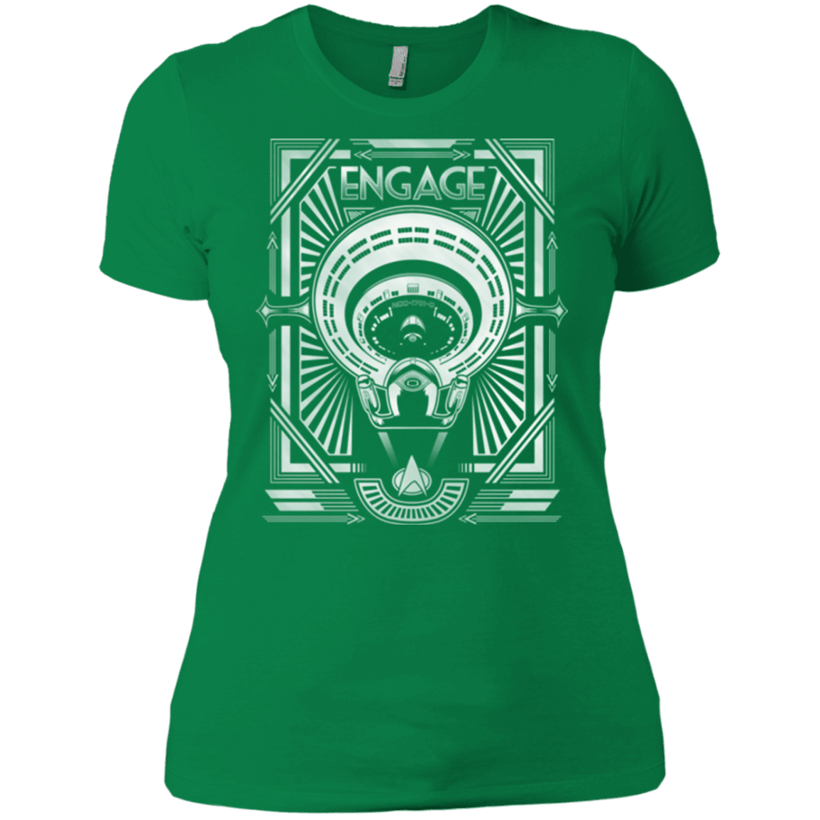 T-Shirts Kelly Green / X-Small Star Trek Engage Women's Premium T-Shirt