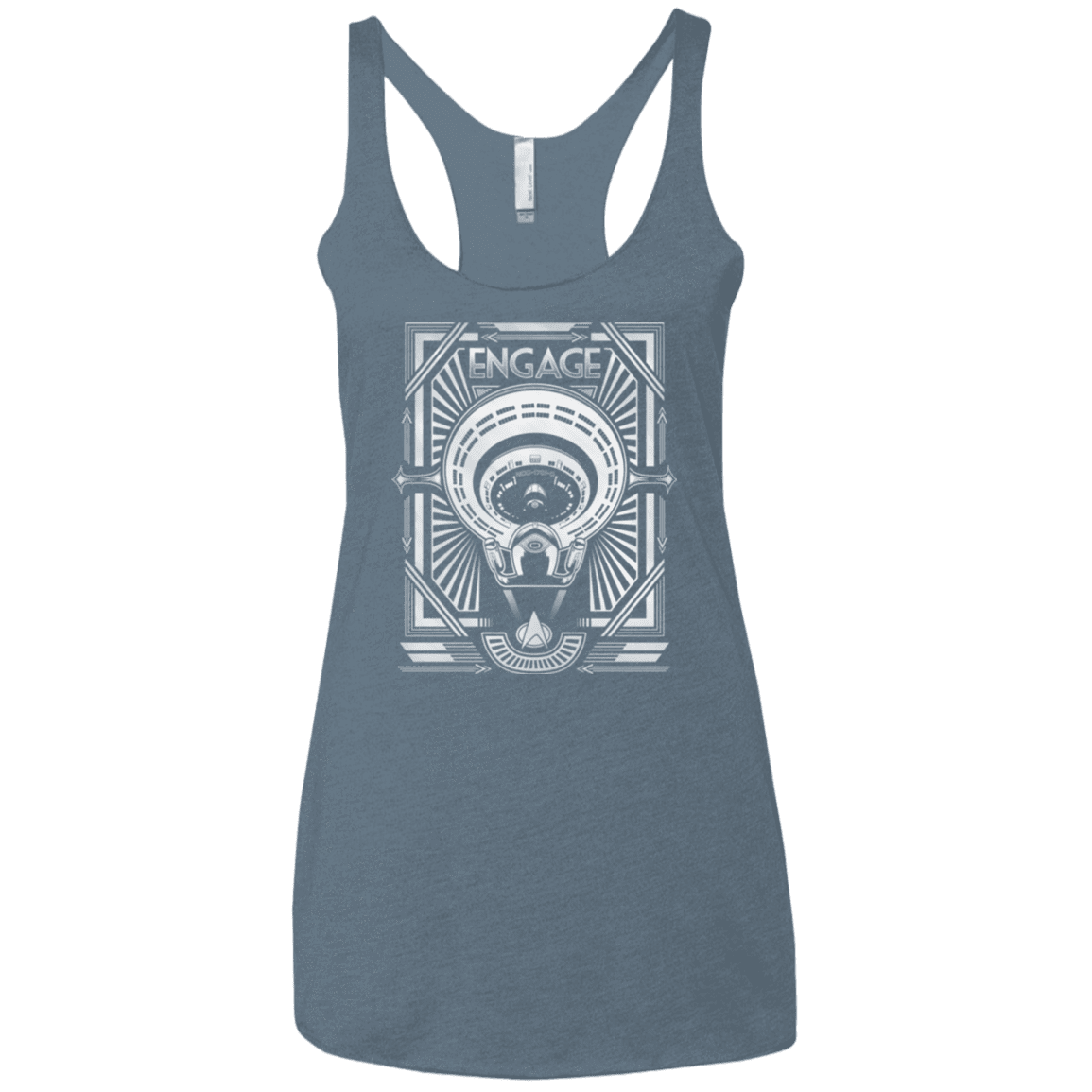 T-Shirts Indigo / X-Small Star Trek Engage Women's Triblend Racerback Tank