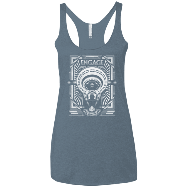 T-Shirts Indigo / X-Small Star Trek Engage Women's Triblend Racerback Tank