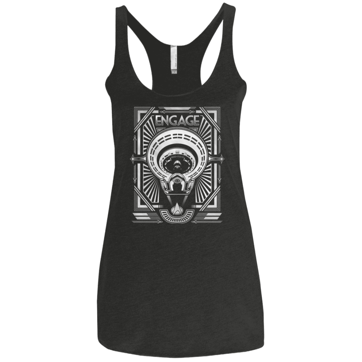 T-Shirts Vintage Black / X-Small Star Trek Engage Women's Triblend Racerback Tank