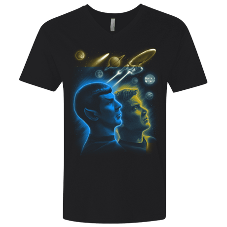 T-Shirts Black / X-Small Star Trek Kirk Spock Men's Premium V-Neck