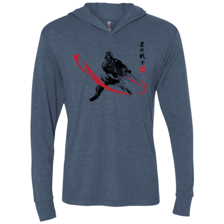 T-Shirts Indigo / X-Small STAR WARRIOR SUMI-E Triblend Long Sleeve Hoodie Tee