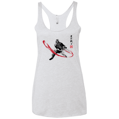 T-Shirts Heather White / X-Small STAR WARRIOR SUMI-E Women's Triblend Racerback Tank
