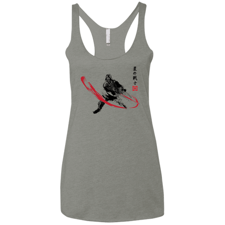 T-Shirts Venetian Grey / X-Small STAR WARRIOR SUMI-E Women's Triblend Racerback Tank