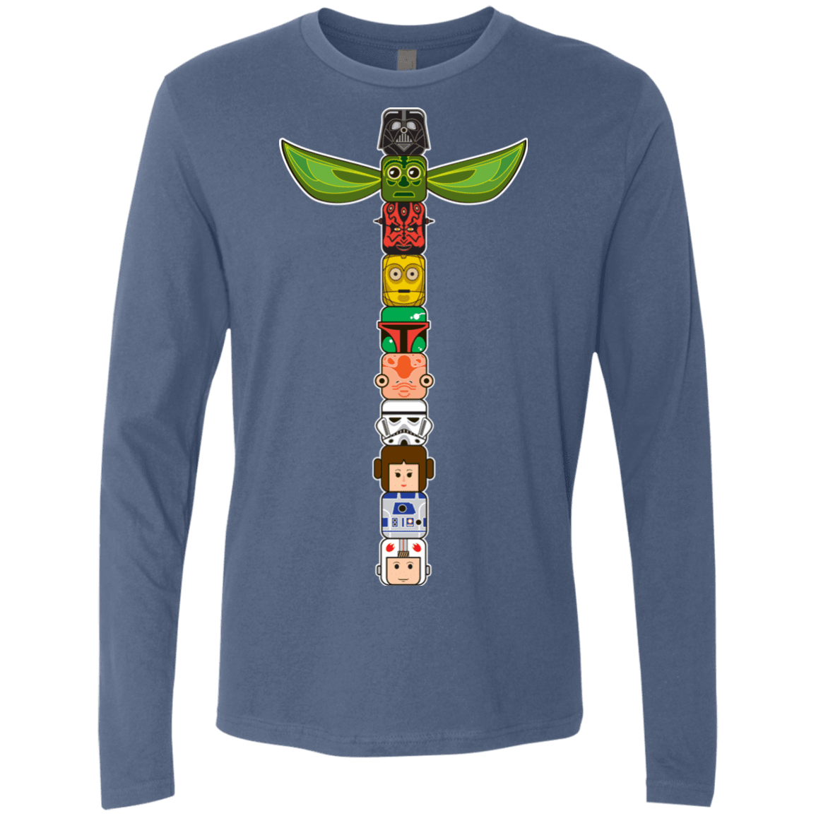 T-Shirts Indigo / Small Star Wars Totem Men's Premium Long Sleeve