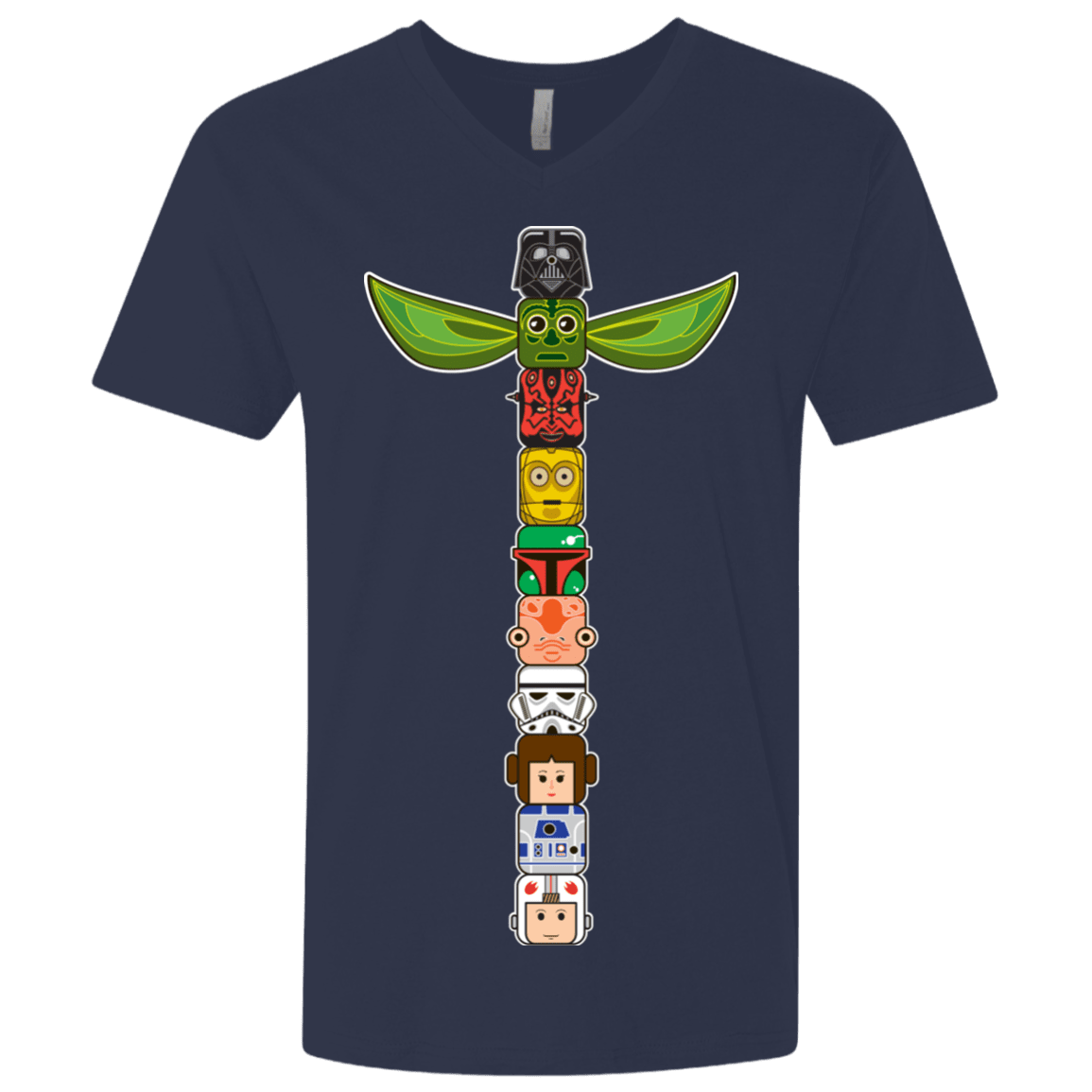 T-Shirts Midnight Navy / X-Small Star Wars Totem Men's Premium V-Neck