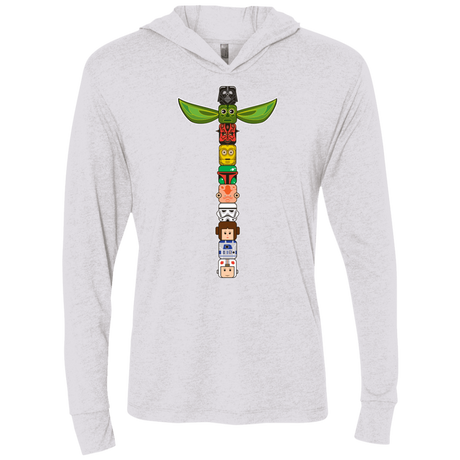 T-Shirts Heather White / X-Small Star Wars Totem Triblend Long Sleeve Hoodie Tee