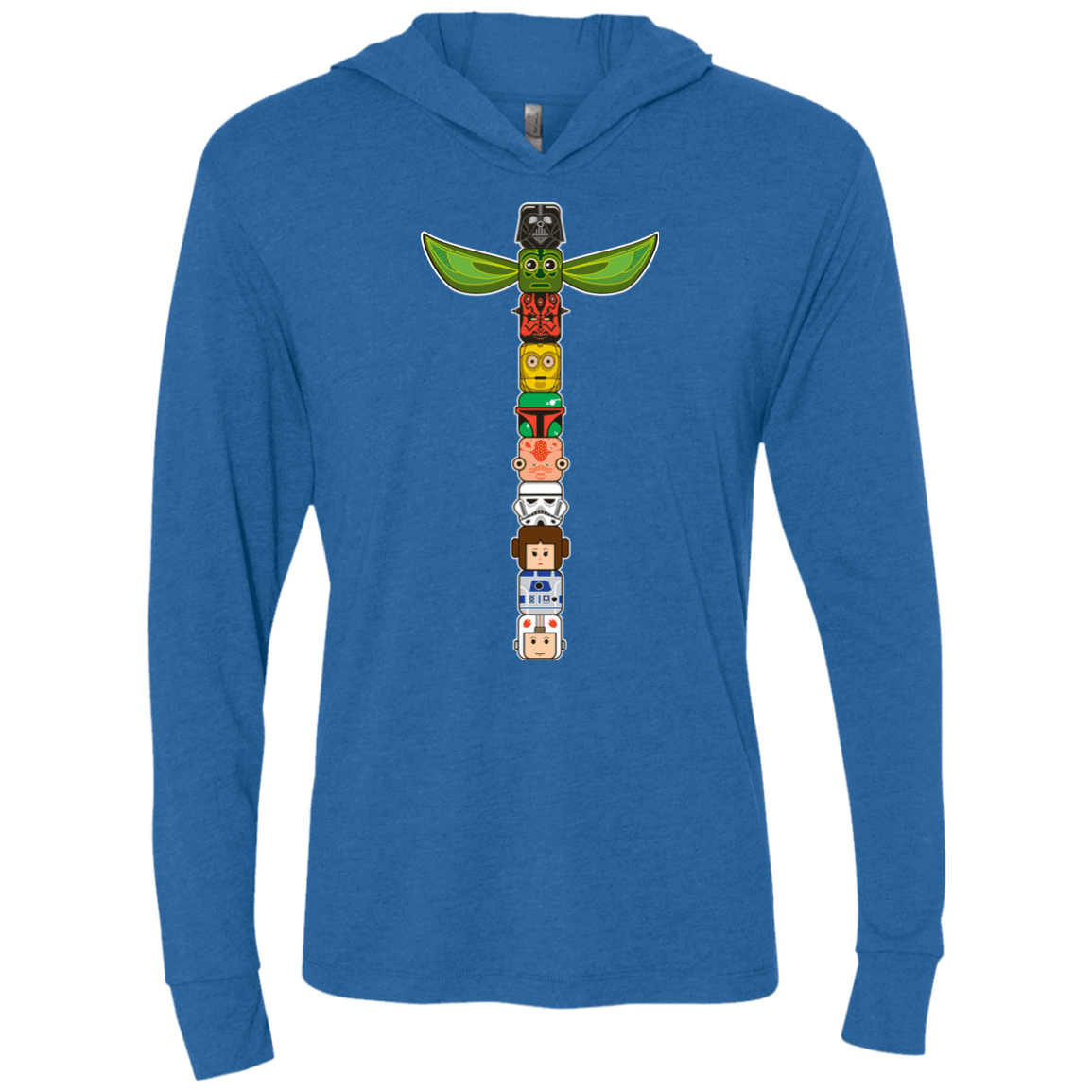 T-Shirts Vintage Royal / X-Small Star Wars Totem Triblend Long Sleeve Hoodie Tee