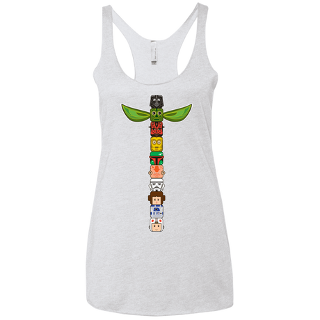 T-Shirts Heather White / X-Small Star Wars Totem Women's Triblend Racerback Tank