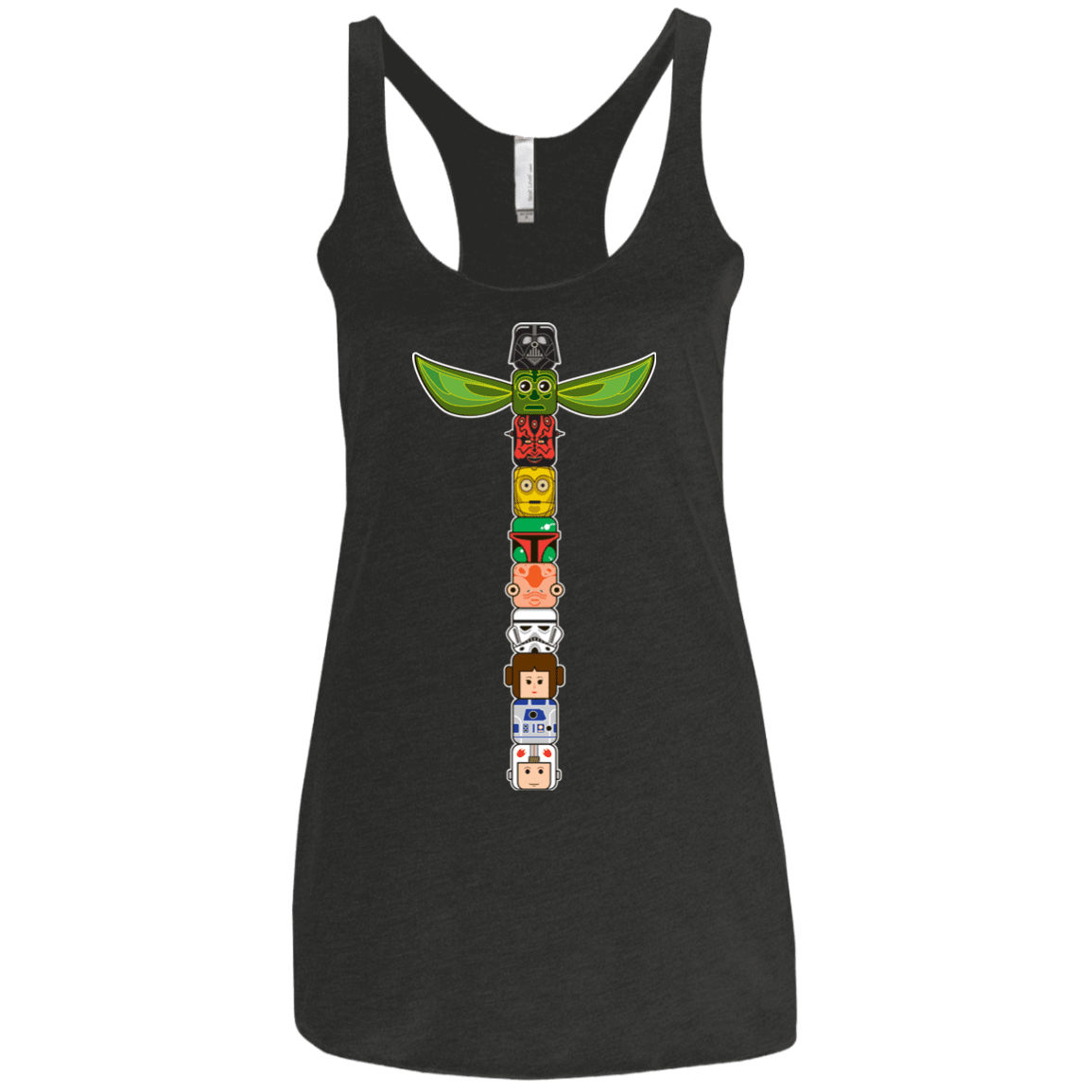 T-Shirts Vintage Black / X-Small Star Wars Totem Women's Triblend Racerback Tank