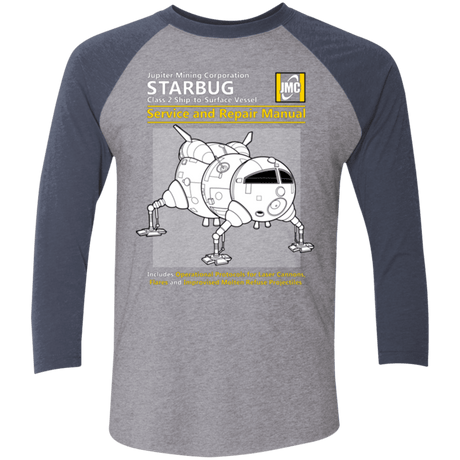 T-Shirts Premium Heather/ Vintage Navy / X-Small Starbug Service And Repair Manual Men's Triblend 3/4 Sleeve