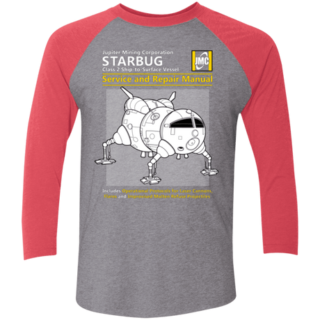 T-Shirts Premium Heather/ Vintage Red / X-Small Starbug Service And Repair Manual Men's Triblend 3/4 Sleeve