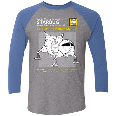 T-Shirts Premium Heather/ Vintage Royal / X-Small Starbug Service And Repair Manual Men's Triblend 3/4 Sleeve