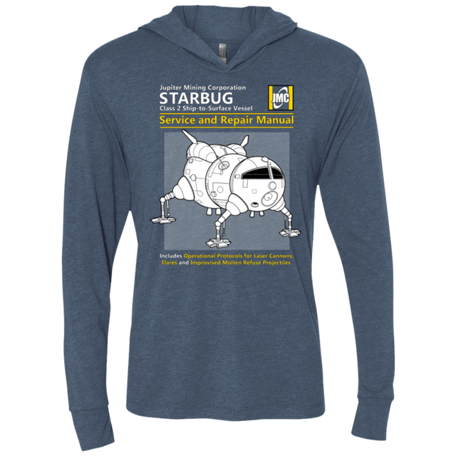 T-Shirts Indigo / X-Small Starbug Service And Repair Manual Triblend Long Sleeve Hoodie Tee