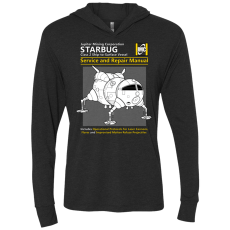 T-Shirts Vintage Black / X-Small Starbug Service And Repair Manual Triblend Long Sleeve Hoodie Tee