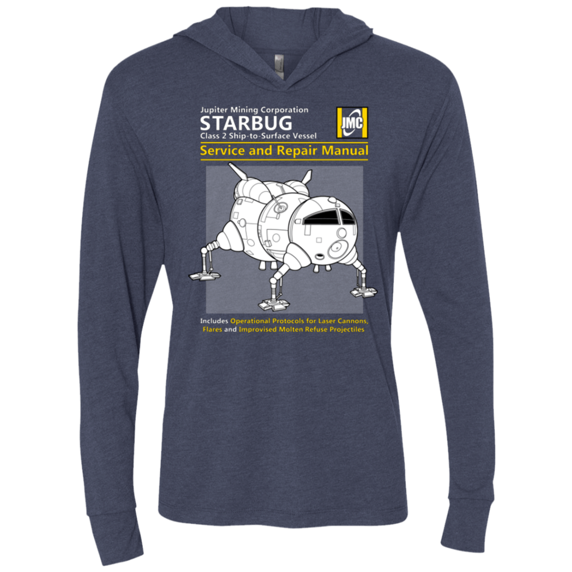 T-Shirts Vintage Navy / X-Small Starbug Service And Repair Manual Triblend Long Sleeve Hoodie Tee