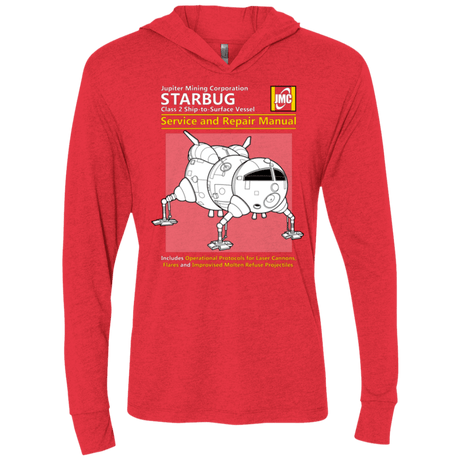 T-Shirts Vintage Red / X-Small Starbug Service And Repair Manual Triblend Long Sleeve Hoodie Tee