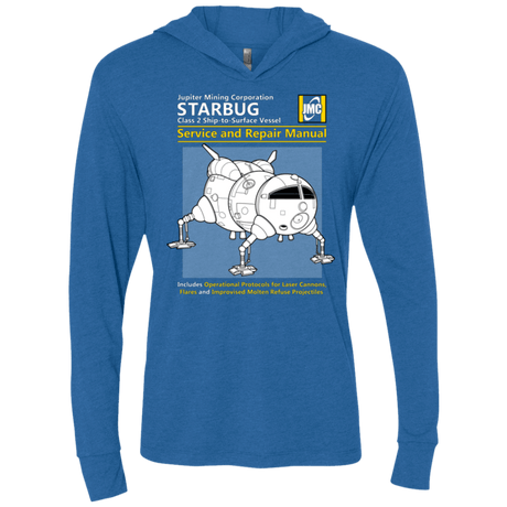 T-Shirts Vintage Royal / X-Small Starbug Service And Repair Manual Triblend Long Sleeve Hoodie Tee