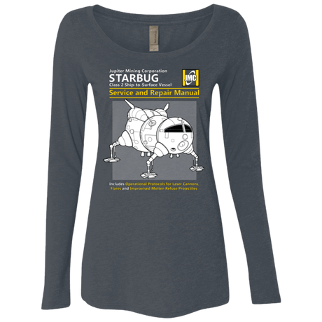 T-Shirts Vintage Navy / Small Starbug Service And Repair Manual Women's Triblend Long Sleeve Shirt
