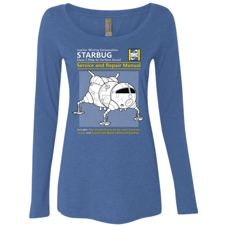 T-Shirts Vintage Royal / Small Starbug Service And Repair Manual Women's Triblend Long Sleeve Shirt