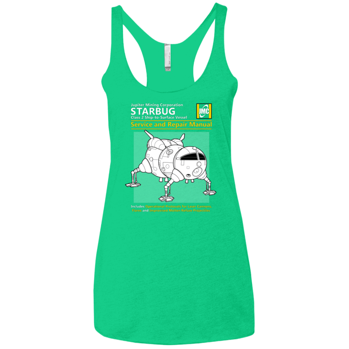 T-Shirts Envy / X-Small Starbug Service And Repair Manual Women's Triblend Racerback Tank